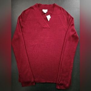 NWT - Silk "Loft" Maroon Heavy Knit Top - Size XL